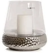 Marke: Kaheku Kaheku Windlicht Bilbao rund silber Ø 34, h 42 cm 783014297 — Kerzenlicht Abendessen