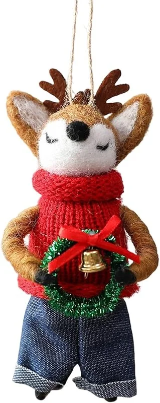 Marke: Generisch Weihnachtliche Filz-Tier-Ornamente, saisonale Fensterkranz-Dekorationen — Weihnachtsdeko