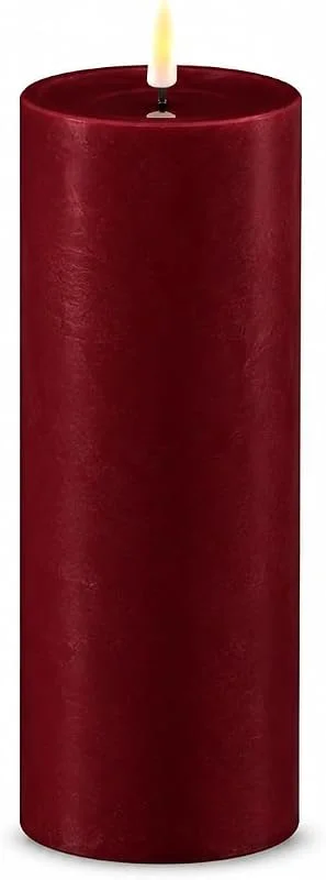 Besuche den ReWu-Store Homeart LED Kerze Deluxe, Indoor LED-Kerze mit Realistischer Flamme auf einem Echtwachsspiegel, Warmweißes Licht, Burgogne Rot, 5 x 15 cm — Advent und Tisch
