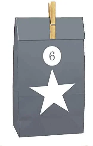Besuche den Spetebo-Store Adventskalender zum Befüllen - Motiv Stern - 24 Papiertüten + Klammer + Sticker - DIY Bastelset — Advent und Tisch
