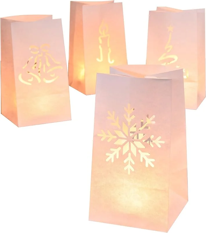Marke: Haushalt International Haushalt International 8 Stück Lichtertüten Weihnachten Dekoration Deko Leuchttüten Kerzen Tüten Licht Candle Bag — Advent und Tisch