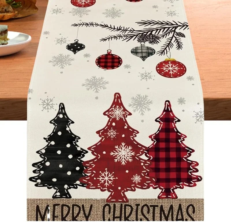 Marke: Generisch Weihnachts-Tischläufer Weihnachts Waschbarer Bedruckter Läufer Dekoration — Küche & Haushalt