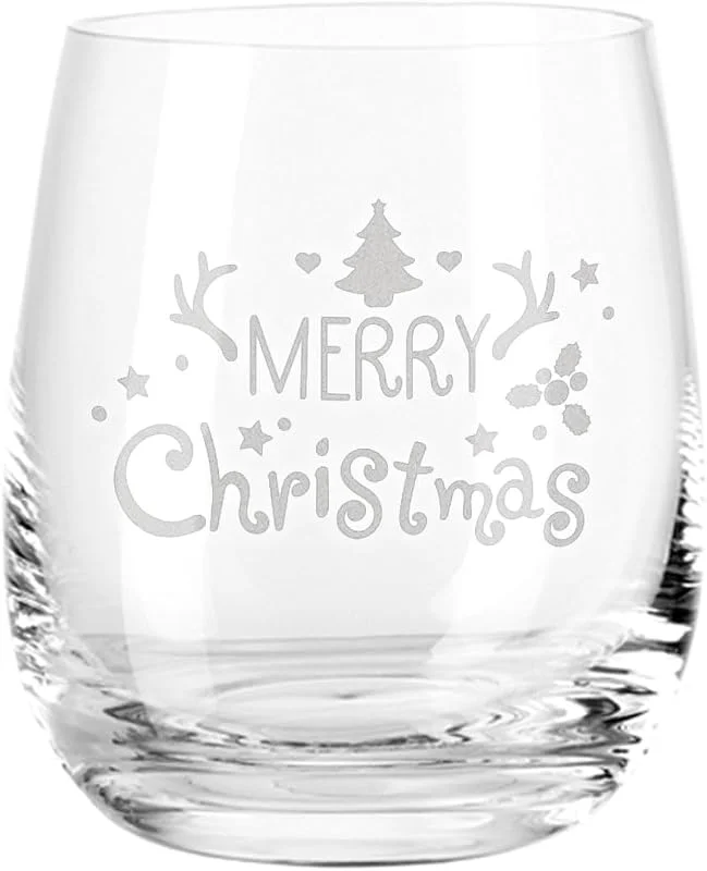 Besuche den GRAVURZEILE-Store GRAVURZEILE Teelichthalter aus Glas mit Gravur - Merry Christmas - Weihnachtsdeko zum Verschenken - Geschenke für Frauen und Männer zu Weihnachten Nikolaus und Wichtel - Ohne Personalisierung — Advent und Tisch