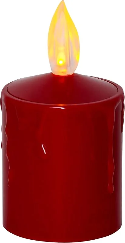 Besuche den Star Trading-Store Star Trading LED-Grabkerze mit Lichtsensor, Flackernd, Rot – Elektrische Grabkerze Außen, Batteriebetrieben, ca. 11, 5 x 6 cm, Bernsteinfarbene LED — Kerzenlicht Abendessen