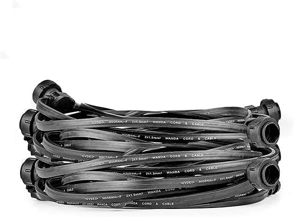 Besuche den NCC-Licht-Store NCC-Licht Illu Lichterkette Komplettset 10m mit 10 E27 Fassungen schwarz LED Filament Birne 1W fast 15W klar 120lm 2700K — Weihnachtsbeleuchtung