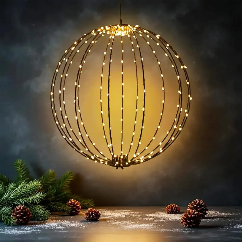 Besuche den Spetebo-Store Leuchtkugel zum Hängen für Außen 40 cm Timer und Stecker - 240 LED — Weihnachtsbeleuchtung