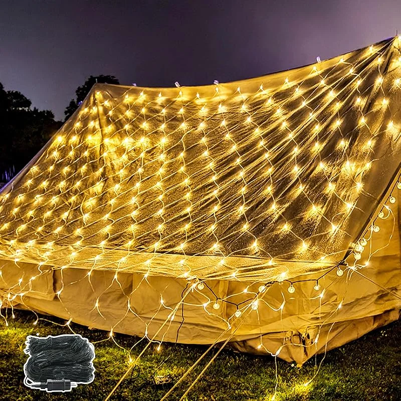 Besuche den NAIZY-Store NAIZY 6 x 4 m LED Lichternetz, Lichtervorhang Lichterkette Deko Leuchte für Innen und Außen Party Weihnachten Hochzeit - 480 LEDs Warmweiß — Weihnachtsbeleuchtung