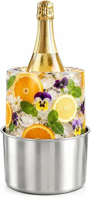Marke: SUchict Eisform, Weinkühler, individueller Eiskübel für Ihren Champagner und verschiedene Liköre, kann in jeder Blumen-Lebensmittelfarbe und Früchte hergestellt werden. Schöner gekühlter Champagner. — Wein und Festtafel