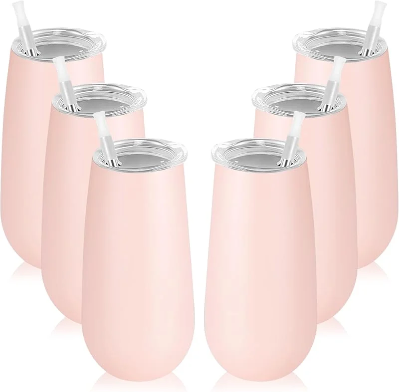 Marke: Lifecapido Lifecapido Isolierte Trinkgläser ohne Stiel, 170 ml, Edelstahl, unzerbrechlich, für Hochzeit, Weihnachten, Brautparty, 6 Stück — Wein und Festtafel