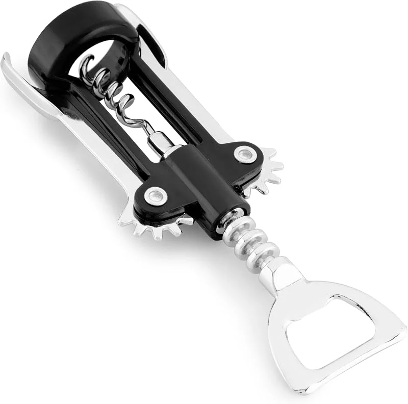 Besuche den FACKELMANN-Store Fackelmann Doppelhebel-Korkenzieher mit Flaschenöffner, 16 x 6 x 4 cm, funktional sowohl zum Öffnen von Getränken und Bierflaschen als auch Weinflaschen mit Kork- und Silikonverschluss — Wein und Festtafel