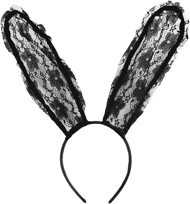 Besuche den Oblique Unique-Store Oblique Unique® Haarreif Sexy Hasen Ohren mit Spitze Bunny Häschen Haarreifen Kostüm Accessoire für Karneval Fasching Motto Party Schwarz — Weihnachtsmode