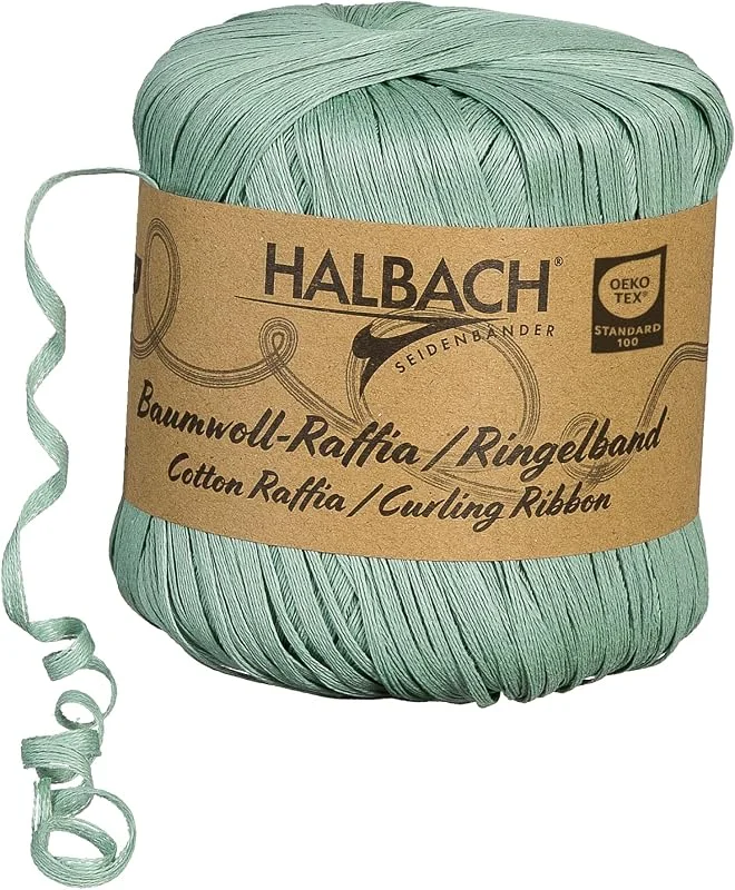 Besuche den Halbach-Store Halbach Baumwoll-Ringelband, 4 mm x 100 m, salbeigrün — Geschenkverpackung