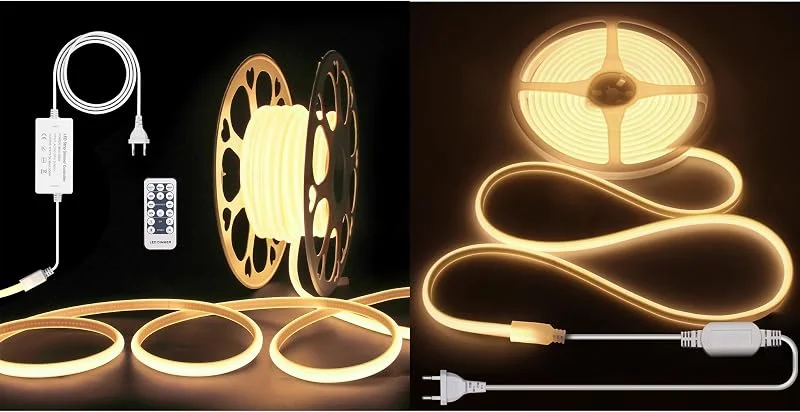 Besuche den ALITOVE-Store ALITOVE 15M Ausziehbares COB-LED-Streifenlicht-Paket – 10M mit RF-Fernbedienung + 5M Verlängerung, Warmweiß 3000K, 288LEDs, m, EU-Stecker 230V, Flexibel DIY-Beleuchtung — Weihnachtsbeleuchtung