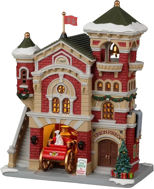 Marke: Lemax LEMAX Beleuchtetes Gebäude Union Fire Co. Bauen Sie Ihr eigenes Weihnachtsdorf — Weihnachtsdeko