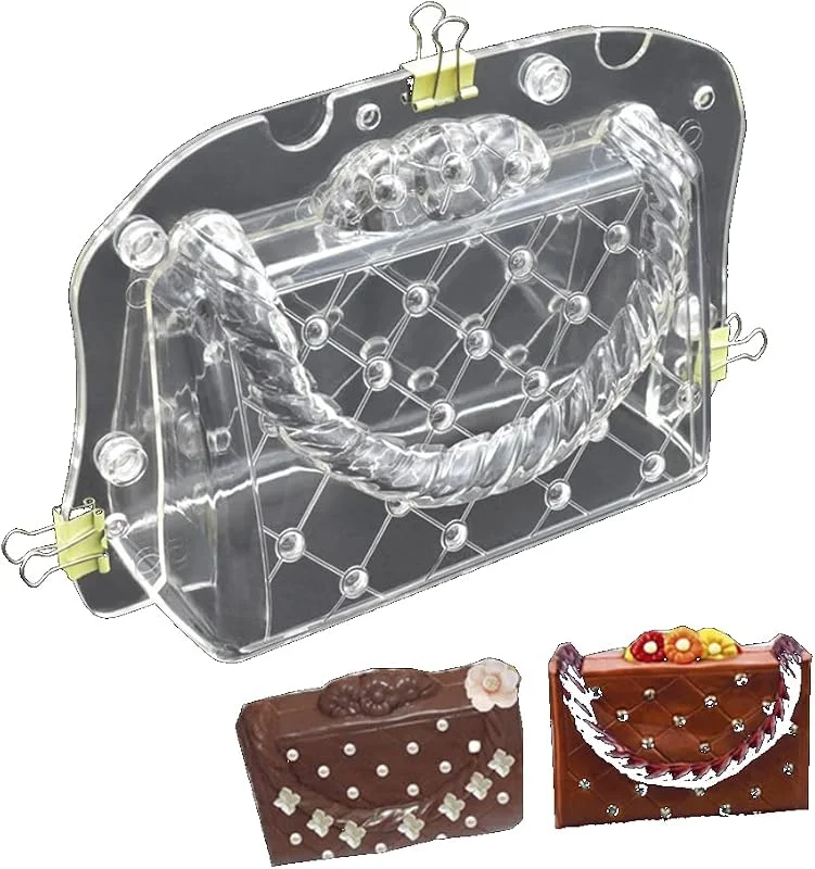 Marke: TUKE TUKE Schokoladenformen, 3D-Handtaschen-Clutch-Taschen, Fondant-Form für Kuchendekoration, Süßigkeiten, Seife, Polymer-Ton — Weihnachtskueche