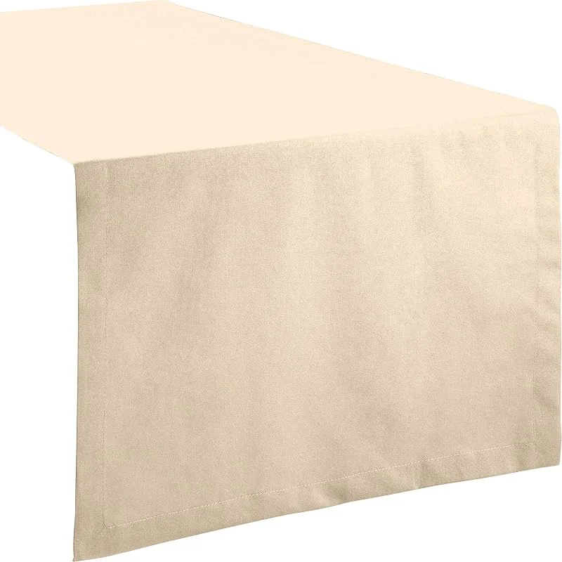 Besuche den REDBEST-Store REDBEST Tischdecke, Tischläufer Uni Seattle, 100% Baumwolle beige Größe 40x170 cm - Robustes, glattes Gewebe, mit hochwertigem Kuvertsaum — Küche & Haushalt