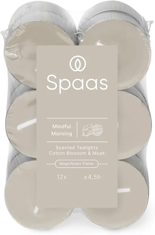 Besuche den Spaas-Store Spaas Duft-Teelichter, flach verpackt, 4, 5 h, 12 Stück, Mindful Morning — Kerzenlicht Abendessen