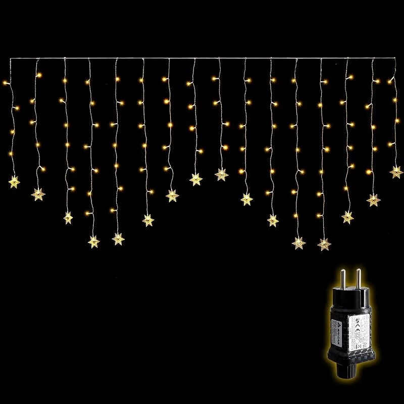 Besuche den SALCAR-Store SALCAR 2M 104er LED Schneeflocke Lichtervorhang Innen, 16er Schneeflocken Lichterkette Außen, LED Weihnachtsdeko Fenster mit 9 Modi und Speicherfunktion, Warmweiß — Weihnachtsbeleuchtung