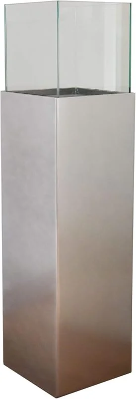 Besuche den VIVANNO-Store VIVANNO Windlicht-Säule Kerzenständer Silber Metallic Deko-Laterne 100 cm — Kerzenlicht Abendessen