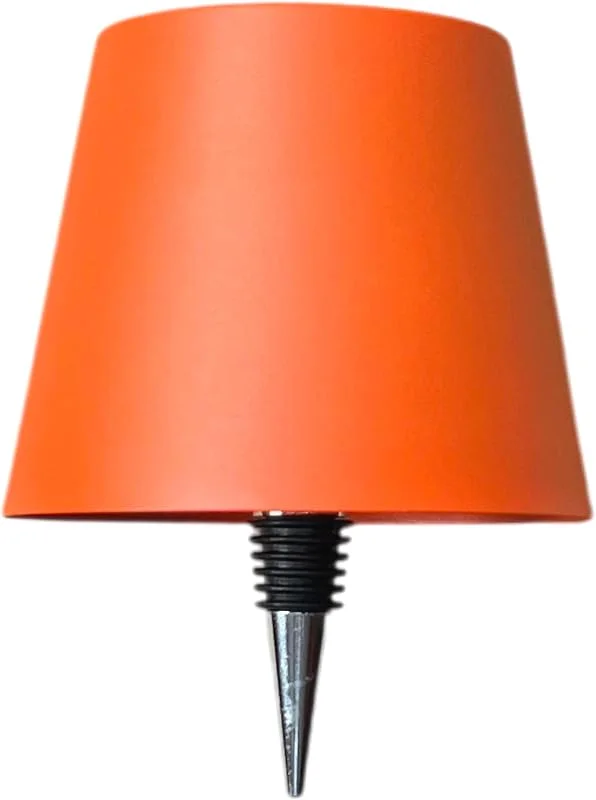 Besuche den Warmpi-Store Canté kabellose LED-Flaschenlampe, dimmbare Akku-Tischleuchte mit 3 Lichtfarben 2700–6500 K, 2600 mAh, USB-C, IP54 für geschützte Außenbereiche – Orange — Kerzenlicht Abendessen