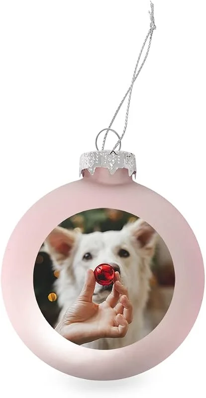 Besuche den Benutzerdefiniert-Store GE24 Weihnachtskugel individuell mit ihrem Text oder Foto - Ø 9cm aus Glas - Christbaumkugel mit Digitaldruck (Seidenmatt) (Pink, 1) — Weihnachtsdeko