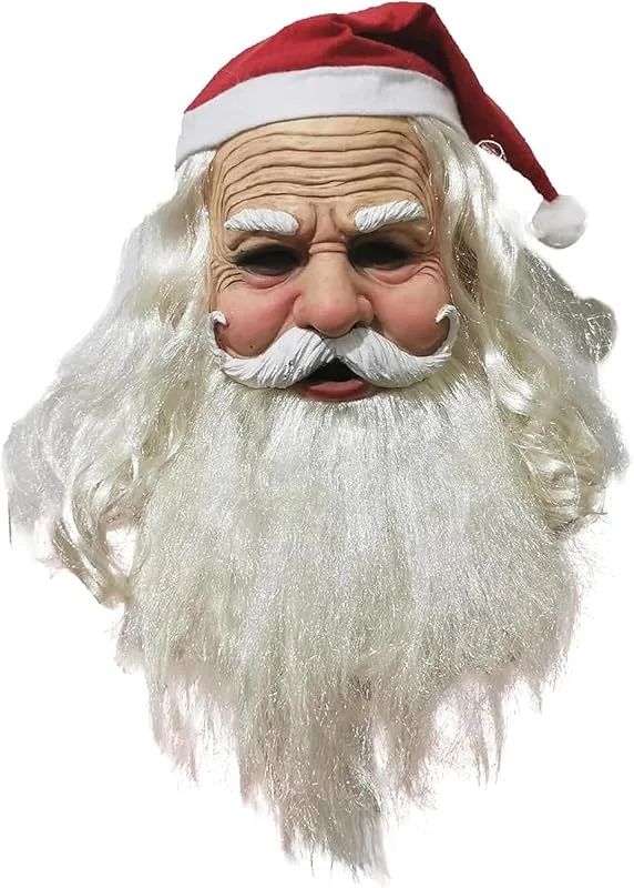 Marke: Generisch Generisch Weihnachtsmann Maske, Realistische Weihnachtsmann Alter Mann Maske für Party Verkleidung, Weihnachts-mann Mask-e mit Rauschebart und Mütze, Weihnachten Party Kostüm Zubehör für Verkleidung — Weihnachtsmode