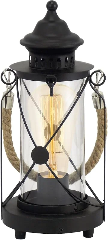 Besuche den EGLO-Store EGLO Tischlampe Bradford, 1 flammige Vintage Tischleuchte, Laterne — Kerzenlicht Abendessen
