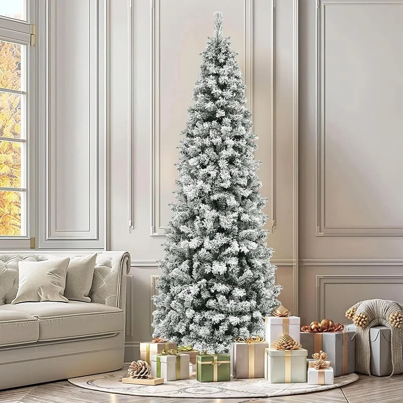 Besuche den YITAHOME-Store YITAHOME 230cm künstlicher Weihnachtsbaum Schmal Schneebedeckter mit Fernbedienung – vorgeleuchteter Baum mit warmweißer, mehrfarbiger 350 LED-Farbwechselbeleuchtung, ca. 1000 Spitzen — Weihnachtsdeko