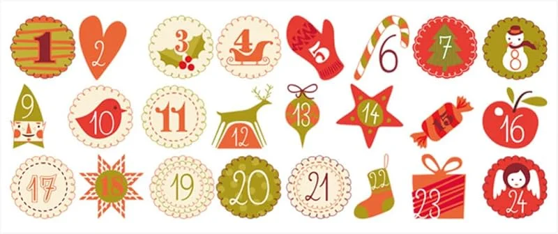 Marke: BESTOYARD BESTOYARD 144 Weihnachtsaufkleber Selbstklebend Rund aus Papier in 24 Zahlen für Kreative Geschenkbeutel und Umschläge Einfach Abziehbar und Stark Haftend — Geschenkverpackung