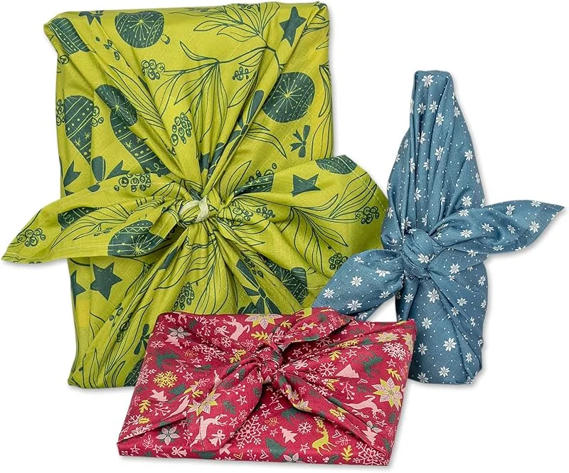 Besuche den ROTH-Store ROTH Geschenktuch - X-Mas, 3er Set, Furoshiki wiederverwendbar zum verpacken von Geschenken auf japanische Art — Geschenkverpackung