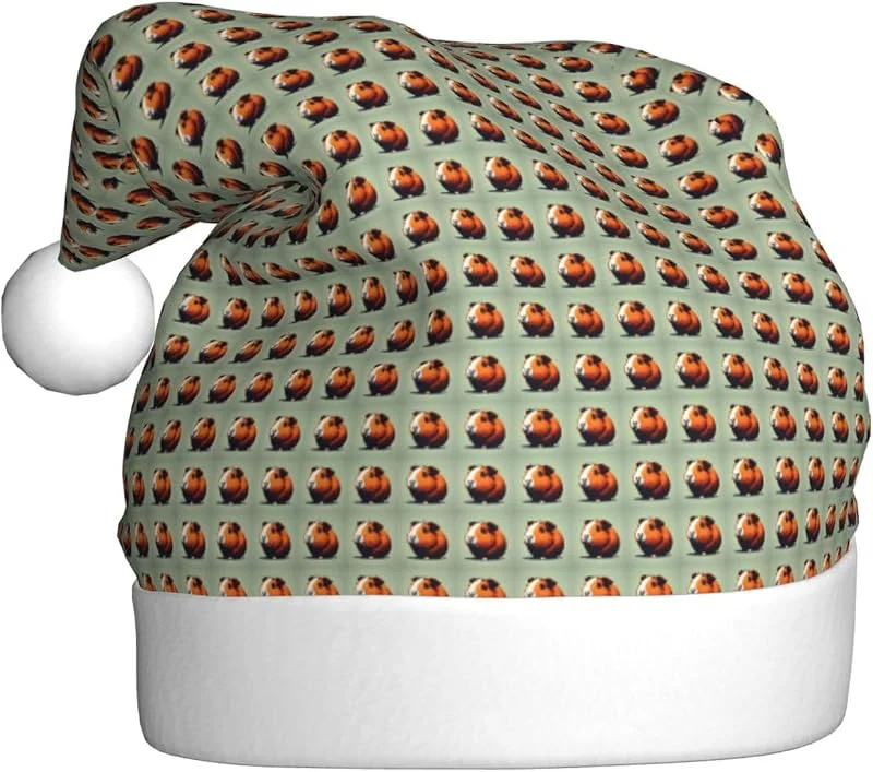 Marke: Tamiger Meerschweinchen-Illustrationsdruck, Weihnachtsmütze, saisonal — Weihnachtsmode