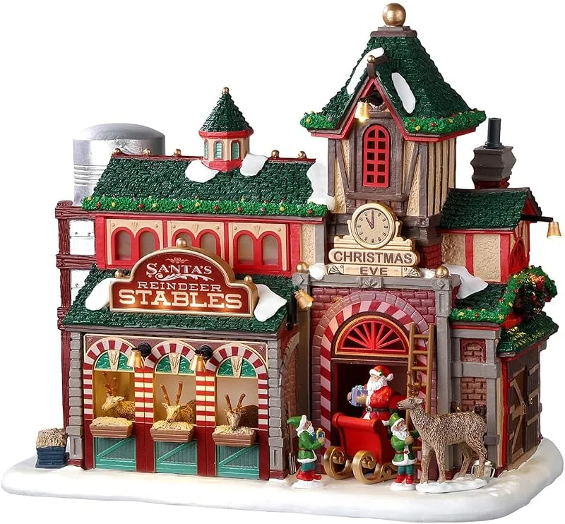 Marke: Lemax Lemax 25926 Santa's Wonderland Lighted Building: Santa's Reindeer Stables — Weihnachtsdeko