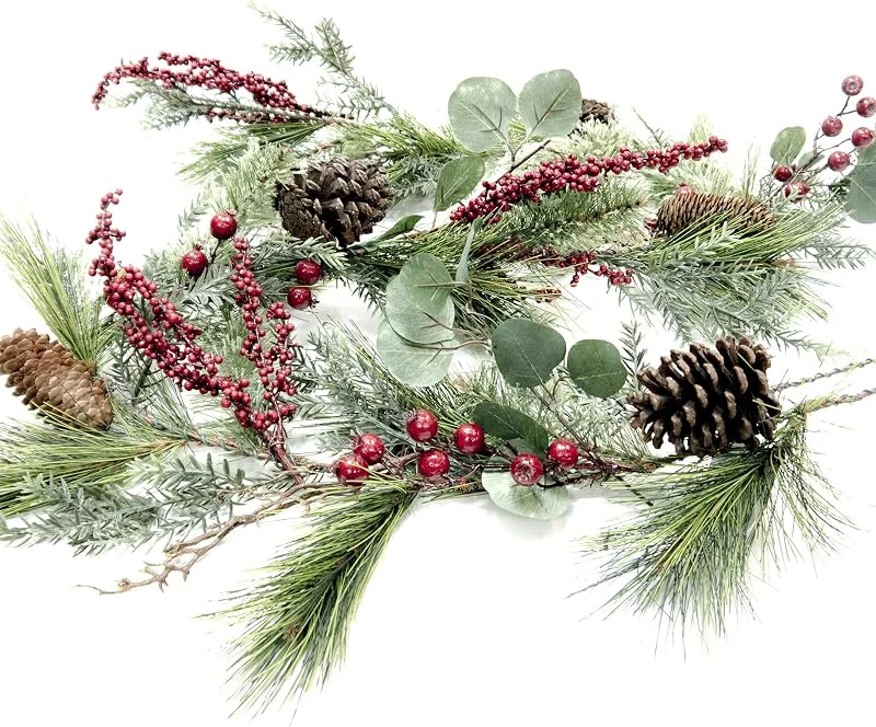 Marke: CraftMore Brighton Weihnachtsgirlande aus Kiefernholz, 183 cm — Weihnachtsdeko