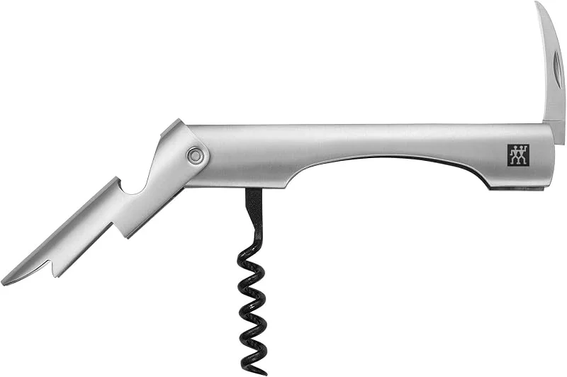 Besuche den ZWILLING-Store ZWILLING Kellnermesser mit Korkenzieher, Folienschneider und Flaschenöffner, rostfreier Edelstahl, in Geschenkverpackung, Silber — Wein und Festtafel