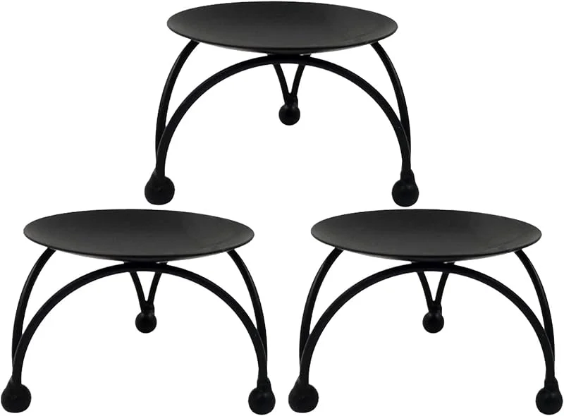 Marke: Generic Dekorativer runder Kerzenständer Schmiedeeisen mit geometrischem Design kreativen Ornamenten als stilvolles Wohnaccessoire für gemütliche Atmosphären 4Stücke (C, One Size) — Kerzenlicht Abendessen