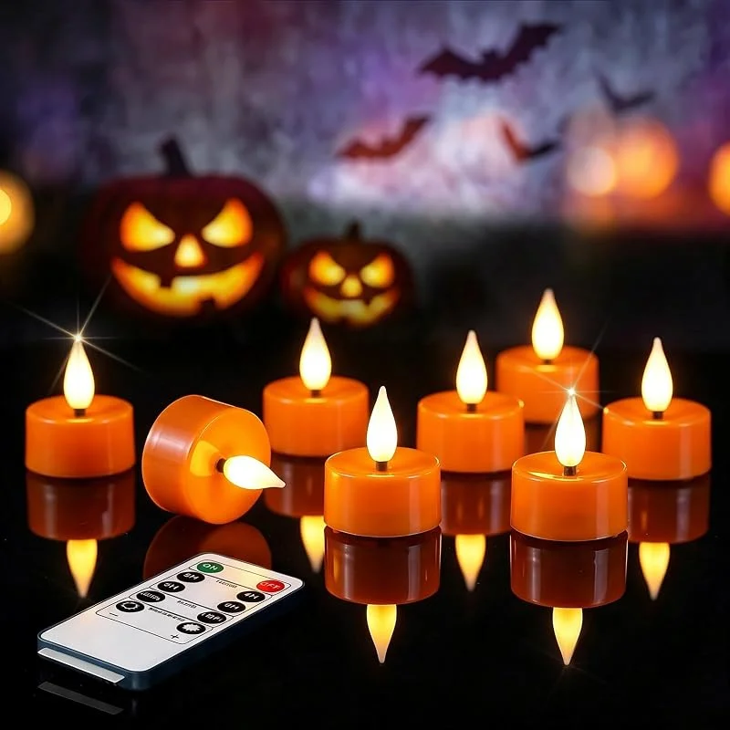 Besuche den Homemory-Store Homemory 12 Stück orange Farbe 2, 4, 6, 8H Fernbedienung Timer Kerzen — Advent und Tisch