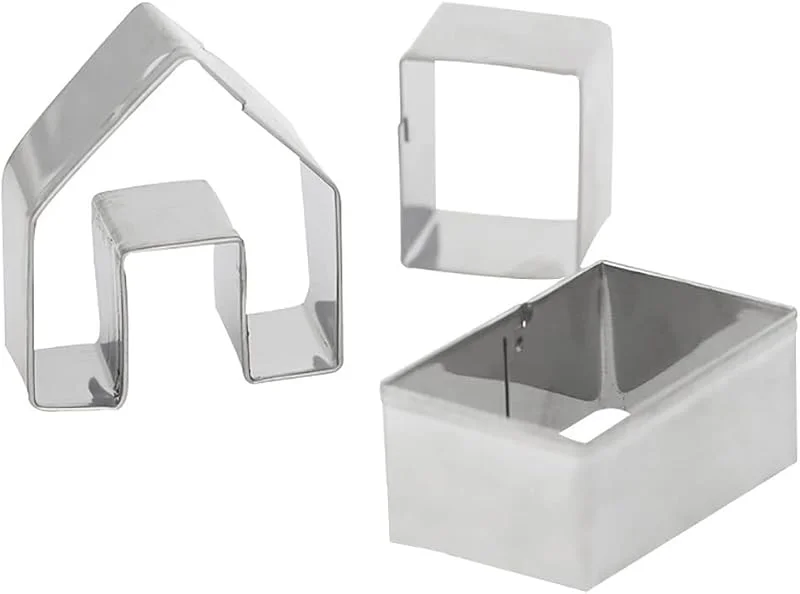Marke: SunaOmni 3PCS Weihnachten Lebkuchenhaus Ausstechformen Set Lebkuchen Ausstecher Backen Sie Ihre eigenen kleinen Lebkuchenhaus Kit Little Cookie Weihnachtshaus Backform — Weihnachtskueche