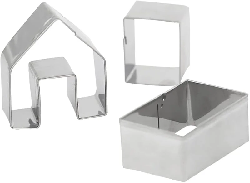 Marke: SunaOmni 3PCS Lebkuchenhaus Ausstechformen Set - Lebkuchen Ausstecher - Backen Sie Ihre eigenen kleinen Lebkuchenhaus Kit Little Cookie Weihnachtshaus Backform — Weihnachtskueche