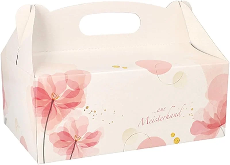 Besuche den PAPSTAR-Store 15 Gebäck-Kartons, Pappe eckig 23 cm x 16 cm x 9 cm rosé mit Tragegriff — Küche & Haushalt