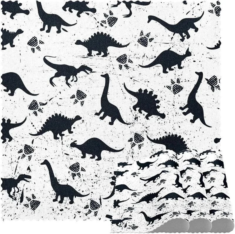 Marke: VAPOKF Grunge Dinosaurier und Fußabdruck Silhouette Platzsets Set von 1 für Esstisch Waschbar Rutschfest Platzset für Weihnachten Urlaub Geburtstag Party Tisch — Küche & Haushalt