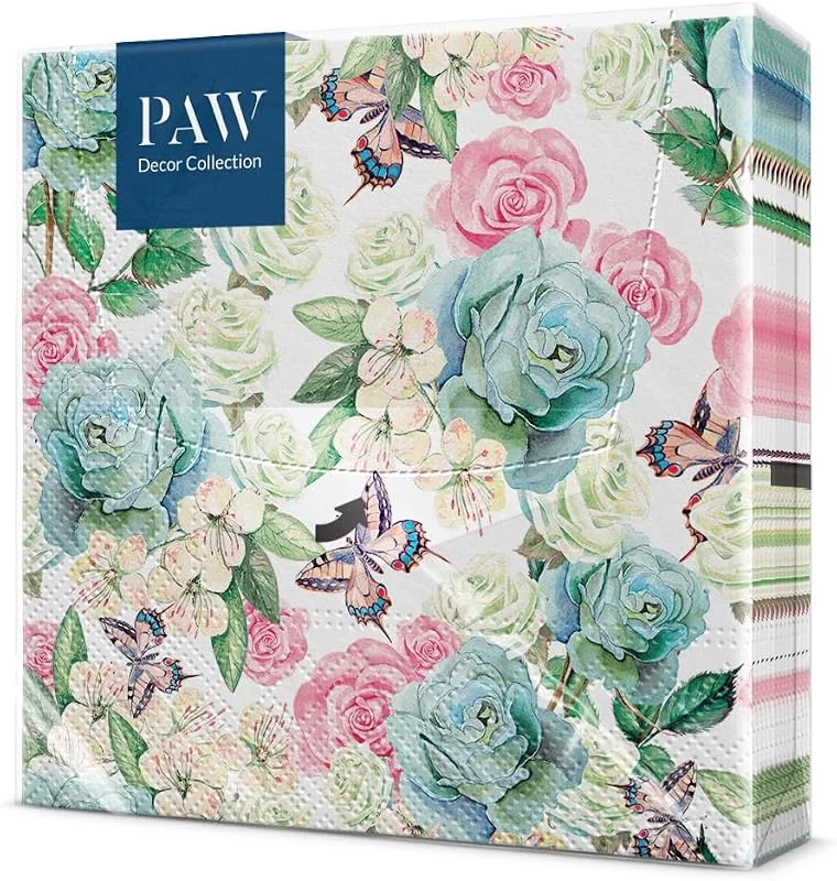 Besuche den PAW Decor Collection-Store PAW Servietten 33 x 33 cm, 20 Stück - Zarter Garten — Advent und Tisch