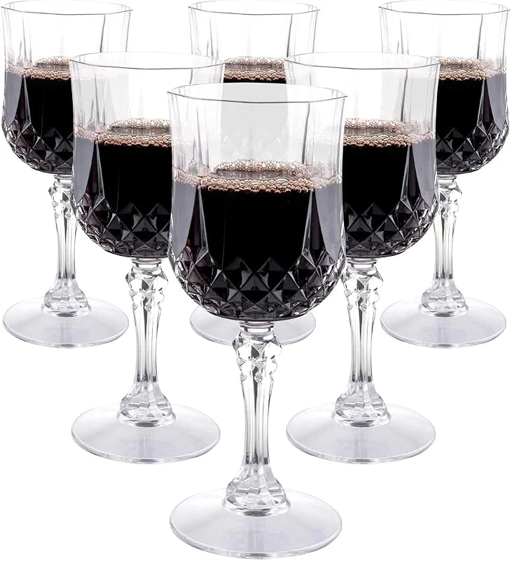Besuche den alpina-Store alpina Weingläser Set Kunststoff 6 Stück - 200ml Plastik Weingläser - Weinglas mit Kristalleffekt - Plastikbecher Mehrweg - Geeignet für Softdrinks, Rot- und Weißwein - Handwaschbar - Transparent — Wein und Festtafel