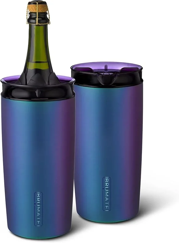 Marke: BrüMate BrüMate Togosa 2-in-1 Weinkühler-Eimer oder Champagner-Eimer & 100% auslaufsicherer Krug, tragbarer Kühler passend für die meisten Wein-, perfektes Weingeschenk, 1.4 l (Dark Aura) — Wein und Festtafel