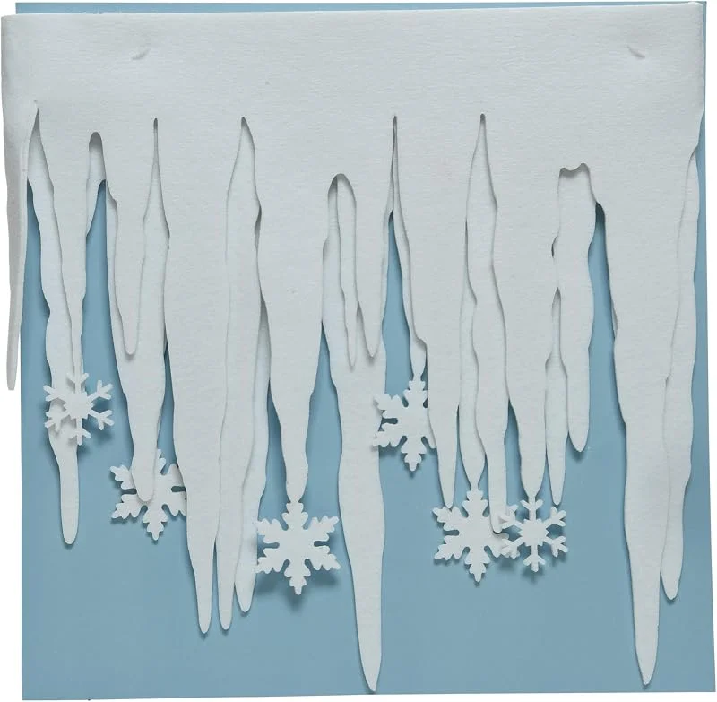 Marke: It's all about Christmas Eiszapfen Girlande Filz 34cm x 2m mit Schneeflocken - Winterdeko Eiszapfengirlande - winterliche Schnee Deko Weihnachten - Geburtstagsdeko Kindergeburtstag Partydeko - Weiß — Advent und Tisch