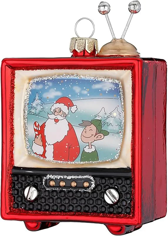 Besuche den Inge-glas-Store Christbaumschmuck Glas 10, 5cm - Fernseher Figur zum Aufhängen - handbemalt - Weihnachtsbaum Anhänger für Weihnachten - Christbaumanhänger & Weihnachtsbaumschmuck - Fernsehgerät Rot — Weihnachtsdeko