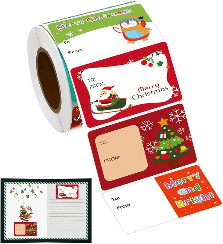Marke: Jvjggag Weihnachts-Namensetiketten 500 Stück Selbstklebende Saisonale — Geschenkverpackung
