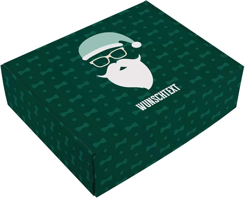 Besuche den Herz & Heim-Store Herz & Heim® Geschenkkarton zu Weihnachten für Männer mit Personalisierung mit Ihrem Wunschtext auf dem Deckel XL — Geschenkverpackung