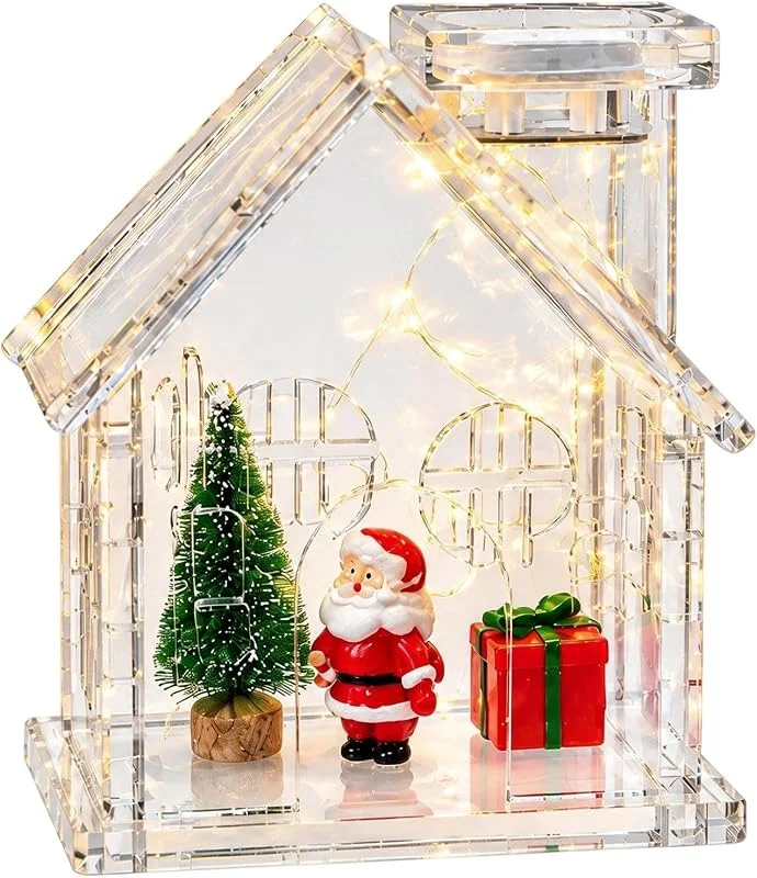 Marke: Gitekain Kleines beleuchtetes Weihnachtsdorf-Haus Saisonale LED-Deko als — Weihnachtsdeko