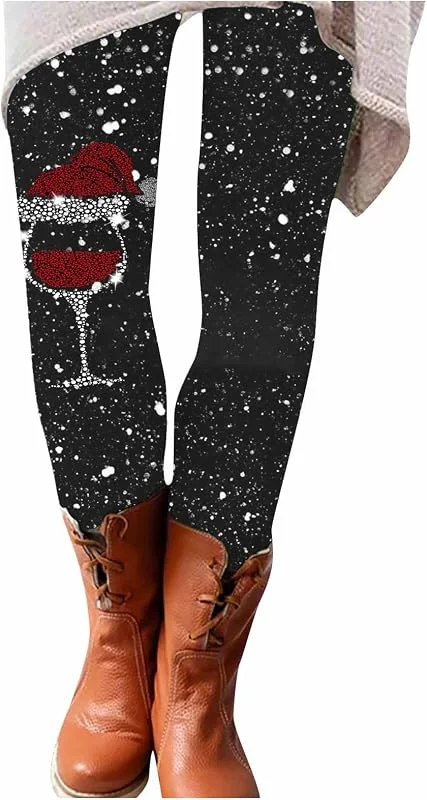 Marke: Générique Damen-Leggings, hohe Taille, bedruckt, Weihnachten, lässig, Leggings, bedruckt, Weihnachten, Stretch, Jegging-Hose, Slim Leggings, Jeans, Kombination, Hose, Strumpfhose, Weihnachten, 30-weiß, XXXL — Weihnachtsmode
