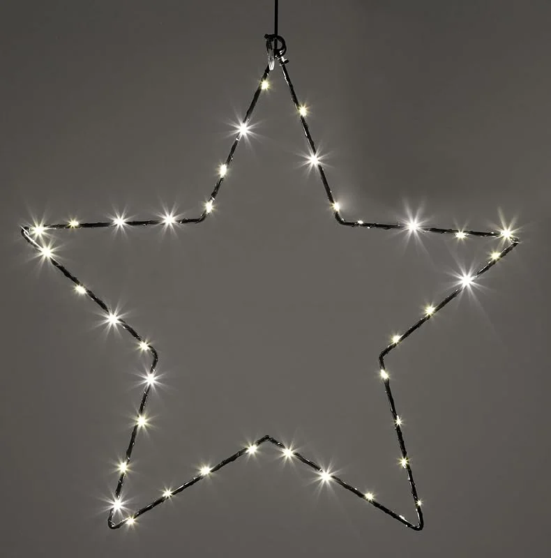 Besuche den Spetebo-Store LED Leuchtstern zum Hängen aus Metall in schwarz mit Timer - 40 cm - Stern Silhouette warm weiß beleuchtet für Außen und Innen - Weihnachts Garten Deko Fensterdeko Außenbereich Batterie betrieben — Weihnachtsbeleuchtung